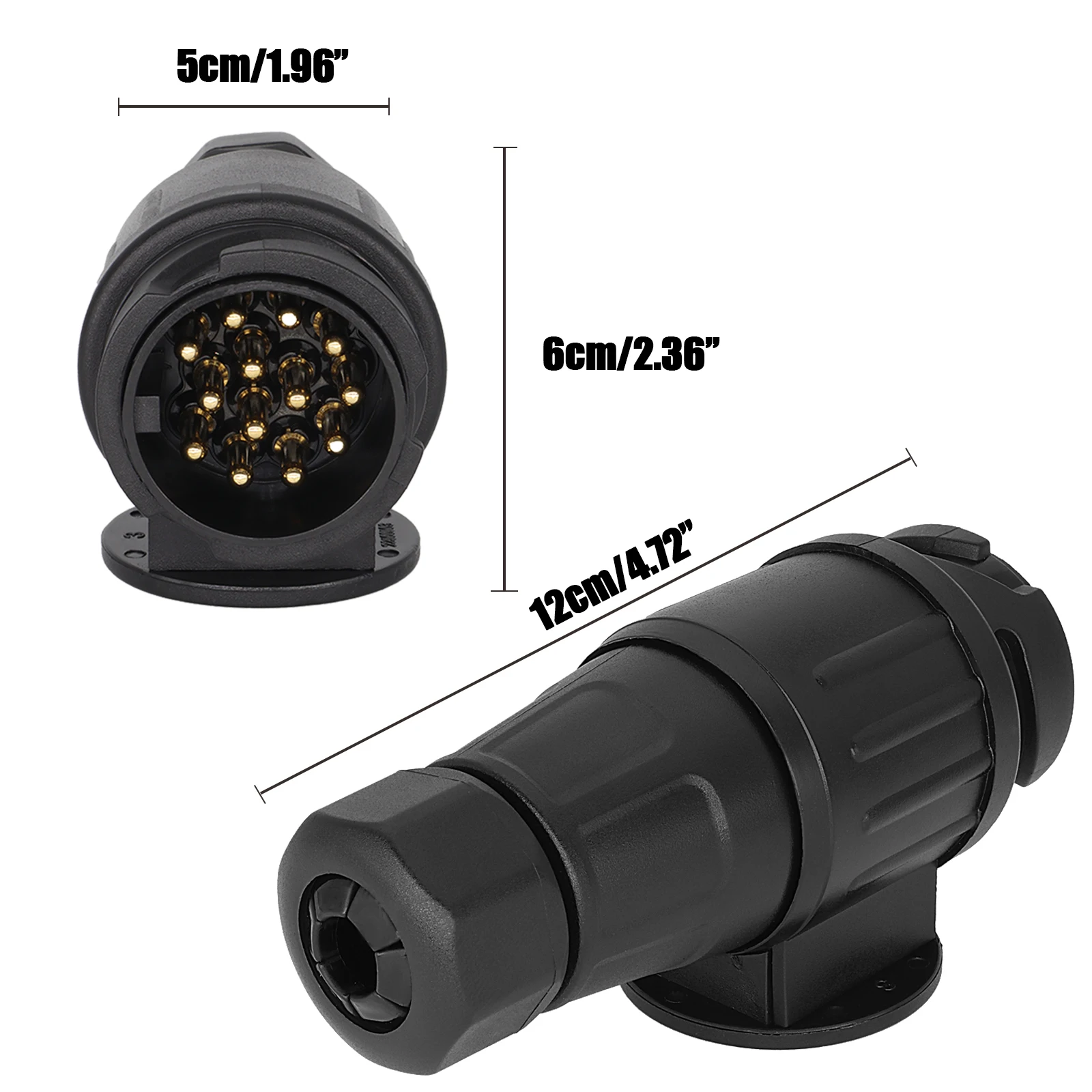 12V 13 Pin Trailer Plug Durable 13 Pole Electrical Caravan Wiring Connector Towing Bar Socket Adapter Car Truck RV Accessories