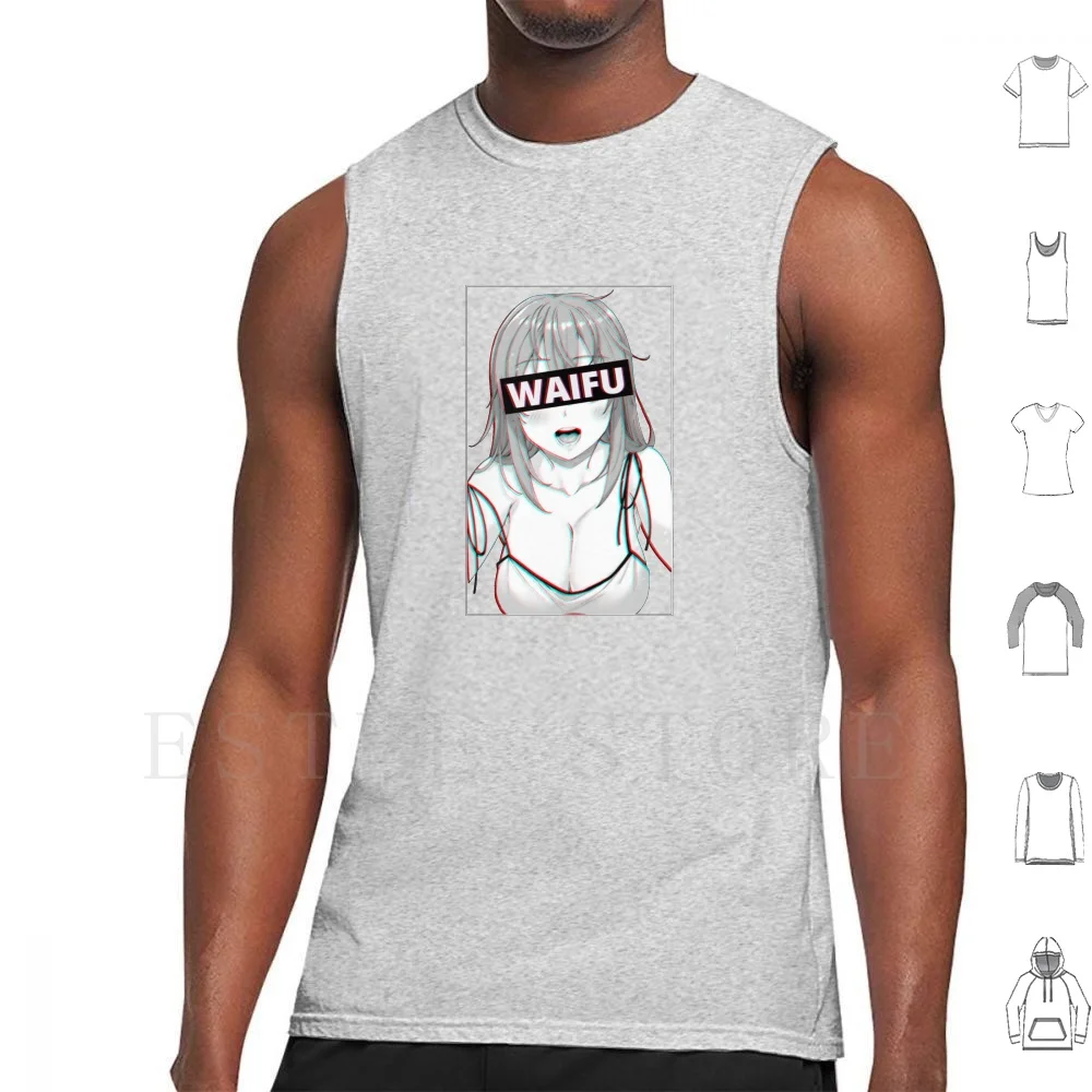 Waifu-Anime Girl Tank Tops Vest Sleeveless Anime Manga Kawaii Sexy Anime Girl Anime Girls Weeaboo Senpai Ecchi Hentai