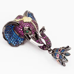 Beads feeder Elephant tassel head ,bead cap cubic zirconia Micro paved , CZ Micro Pave for Beading,Gold/Rosegold plated Q26