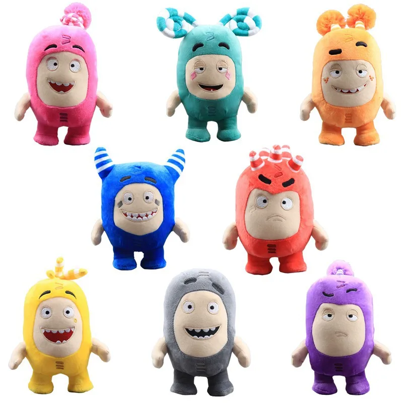 7pcs/8pcs Lot Oddbods Anime Plush Toy Fuse Pogo Bubbles Slick Zeke Jeff Plushies Figures Stuffed Doll Cute Peluche for Children