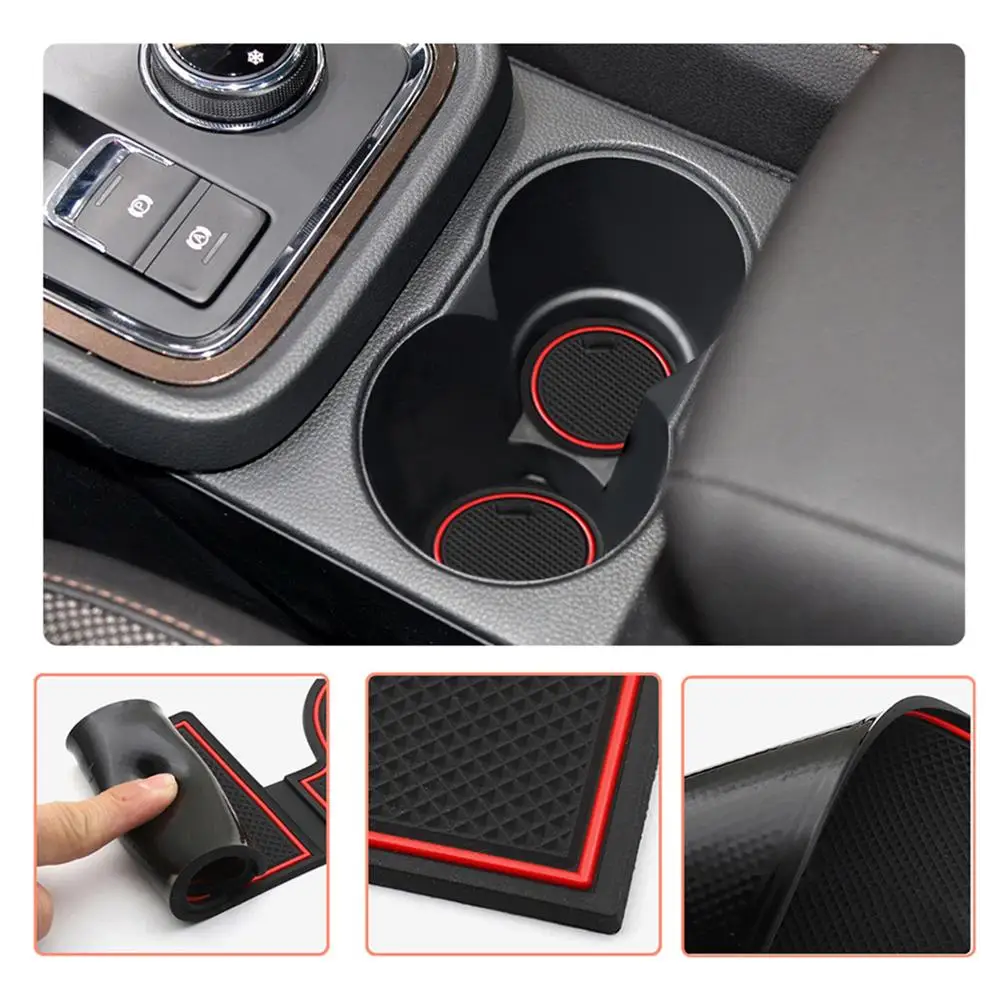 LFOTPP Car Door Groove Mat for Ateca SUV 2017 2018 2019 Anti-Slip Dust-Proof Door Gate Slot Pads Auto Interior Ateca Accessories