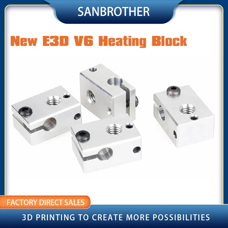 V6 Heater Block Aluminum HotEnd For PT100 sensor cartridge Themocouple&Thermistor for 3D Printer Extruder hot end parts kit