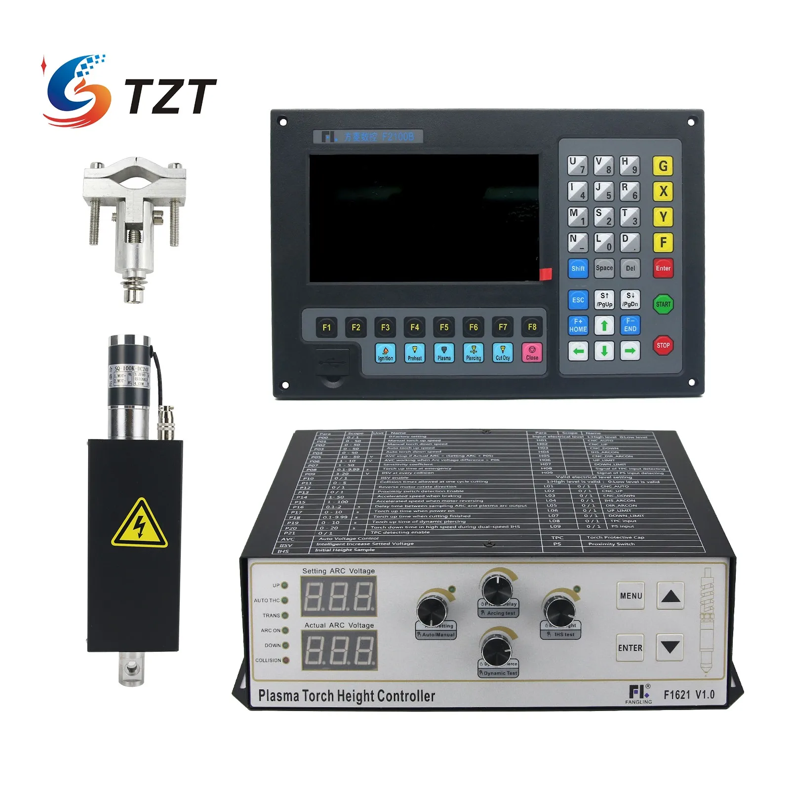 

TZT Plasma Controller+THC+lifter Kit F2100B+F1621+JYKB-100 For Plasma Cutting Machine Cutter NEWCARVE