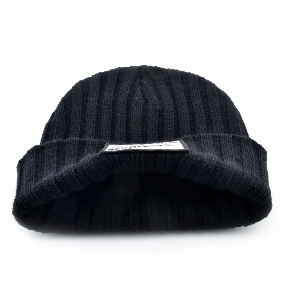 Fashion Skullcap Men Outdoor Streetwear Skullies Beanies Women Knitted Hip Hop Hat Boys Girls Kpop Bonnet Cap Black Knit Beanie