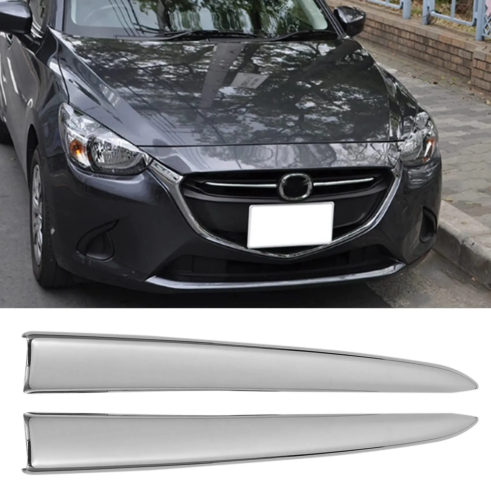 Car Front Grille Grill Cover Trim Molding for Mazda 2 Demio 2015-2017 DJ DL Mazda2 Hatchback Sedan Styling