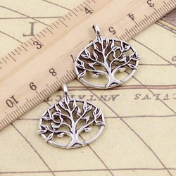 10pcs Charms Life Tree 27x27mm Tibetan Bronze Silver Color Pendants Antique Jewelry Making DIY Handmade Craft Pendant