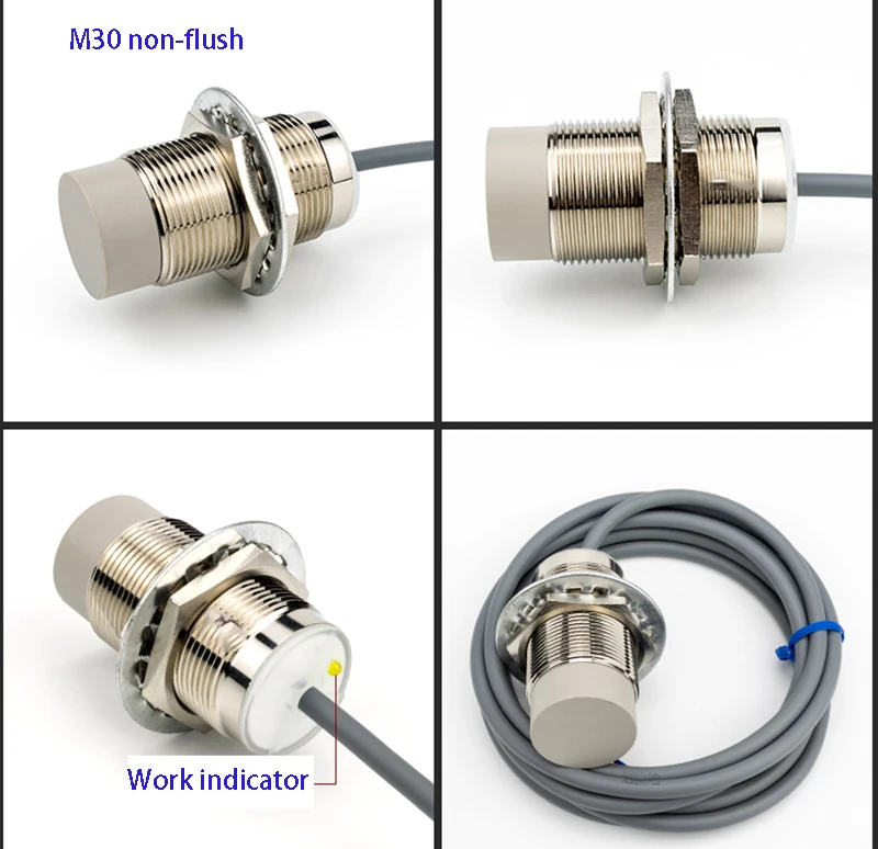 M30 metal induction switch sensor three-wire NPN NO DC 12v24v cylindrical inductive proximity switch