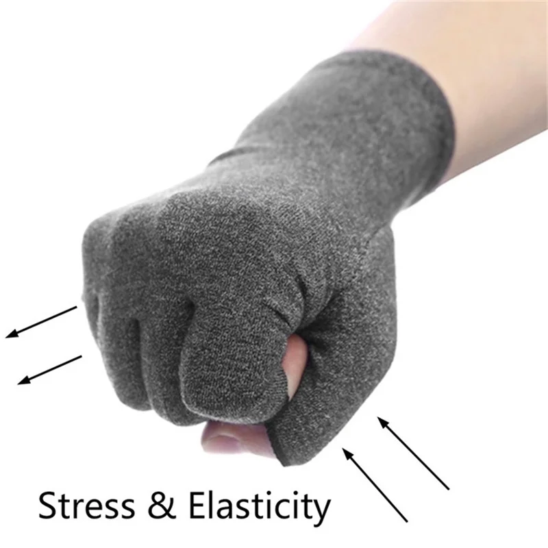 Compression Floves for Arthritis Women Mitten Therapy Pressure Gloves Hand Pain Relief Half-finger Mittens Winter Gloves