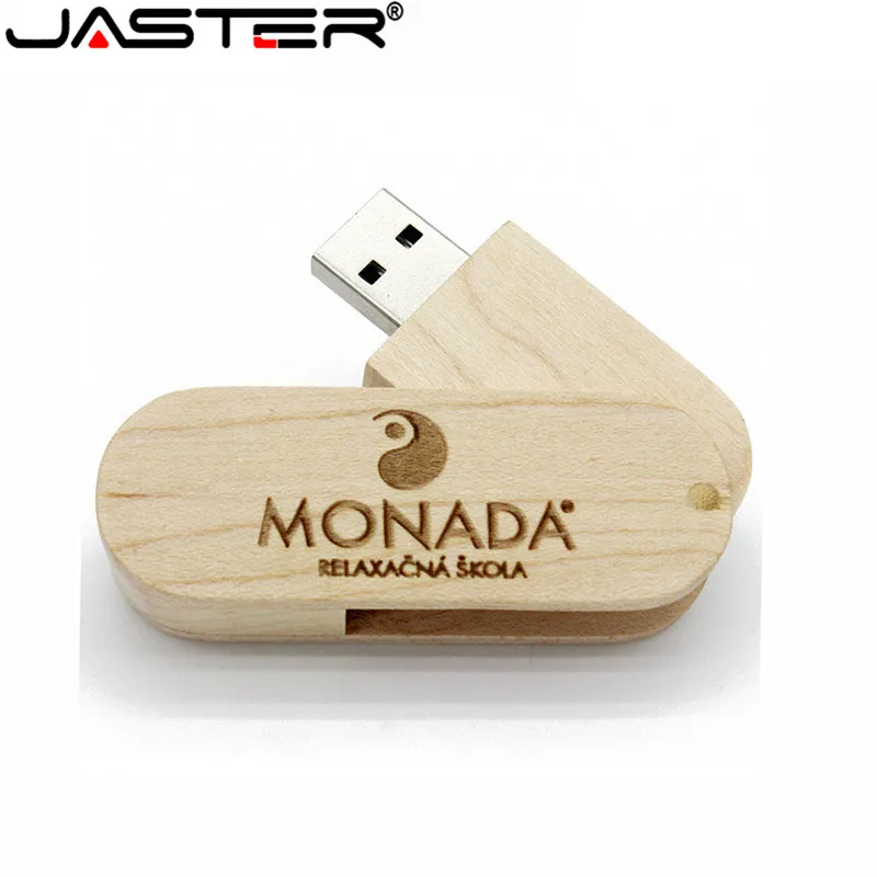 JASTER wooden portable Wood USB Flash Drive pen drive 4GB 16G 32GB 64GB Memory stick U stick wedding gifts free custom logo