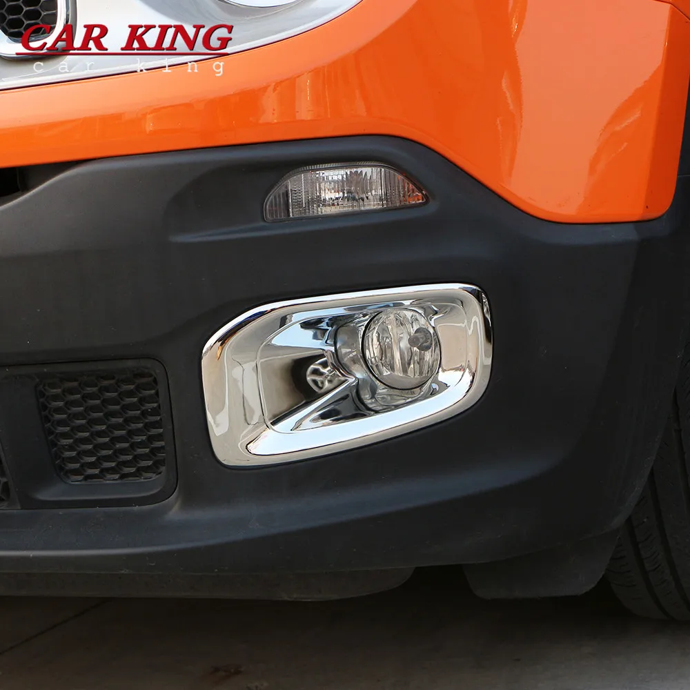 

ABS Chrome Car Fog Light Cover for Jeep Renegade 2015 2016 2017 2018 2019 Accessories Front Fog Lamps Protector Trim Stickers