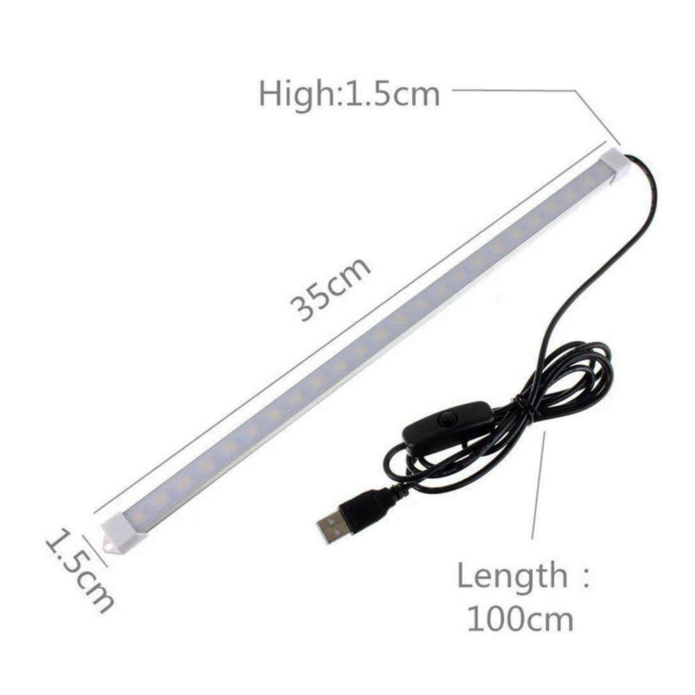 5V USB LED Bar Light Rigid Strip 5630 SMD with On/Off Switch USB Powered Hard Tube Lamp LED Light Bar 10CM 20CM 35CM 40CM 50CM