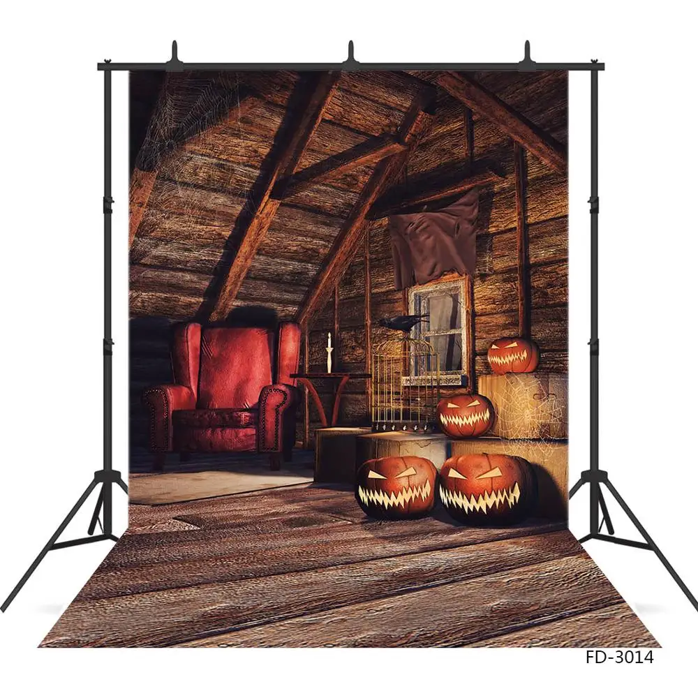 Fondo de vinilo Vintage de madera para habitación de niños, con diseño de calabazas de Halloween telón de fondo, ideal para sesión de fotos de Baby Shower