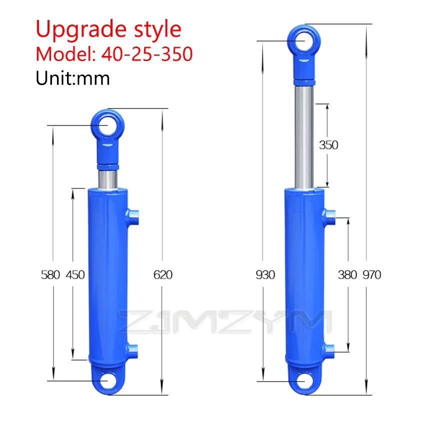 350-550mm Strokes Upgraded Chrome-Plated Hydraulic Cylinder Small Bidirectional Lifting Hydraulic Tools 2 Tonnage Hydraulic Ram