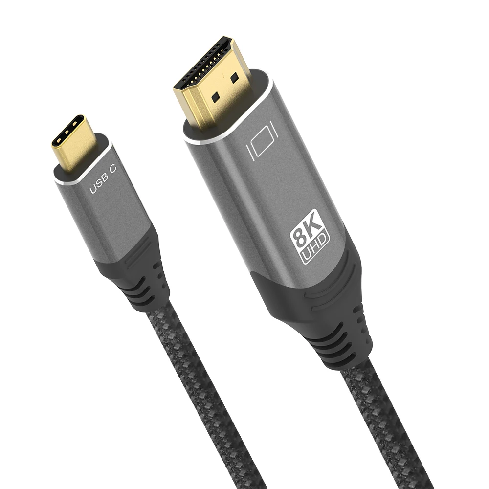 NEW USB C to HDMI-Compatible Cable Type C to HD Cable 8K@30Hz 4K@120Hz 48Gbps Thunderbolt 4 Compatible HDR 4:4:4 For MacBook Pro