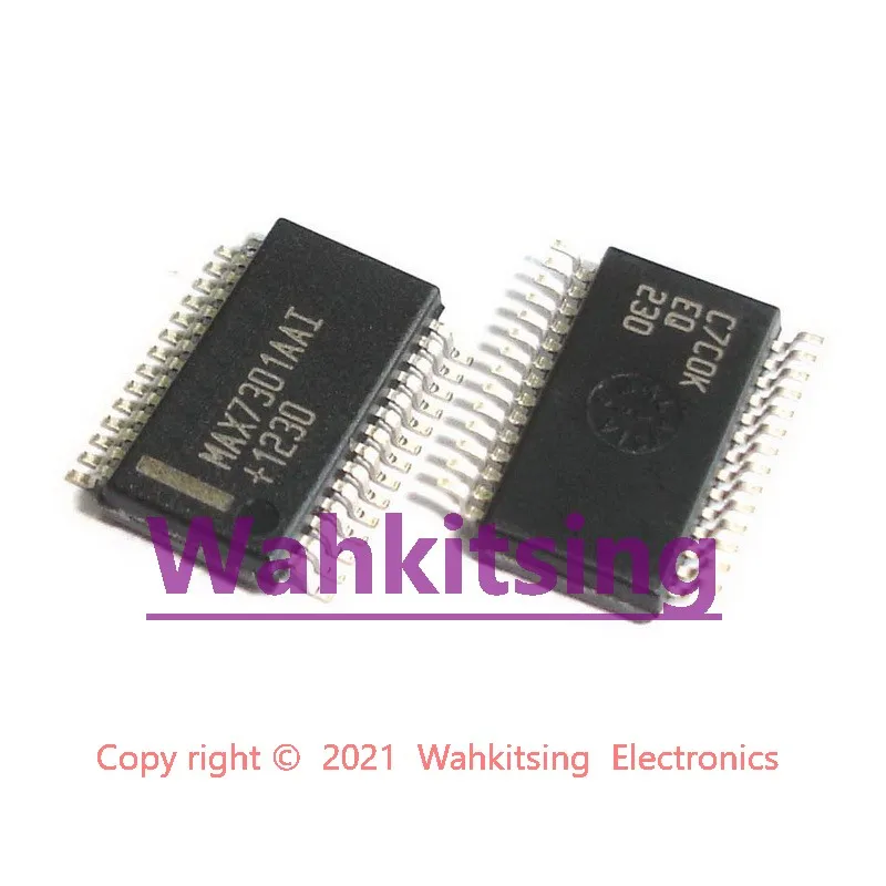 2 PCS MAX7301AAI SSOP-28 4-Wire-Interfaced, 2.5V to 5.5V, 20-Port and 28-Port I/O Expander Chip IC