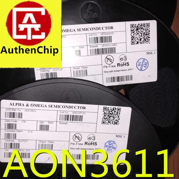 10pcs 100% orginal new in stock AON3611 3611 SMD DFN 6A/30V P-channel MOS field effect tube