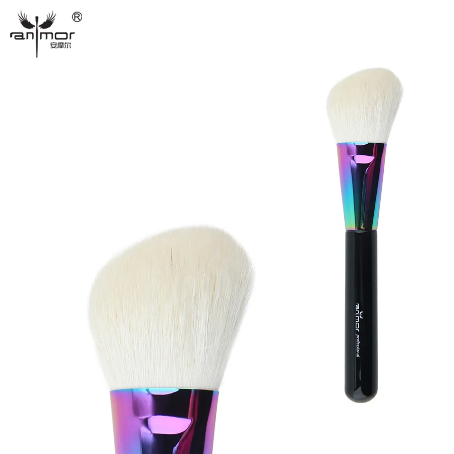 

Anmor Goat Hair Angled Contour Face Brush High Quality Blush Makeup Brushes for Daily Professional Make Up Black Cosmetic Tools