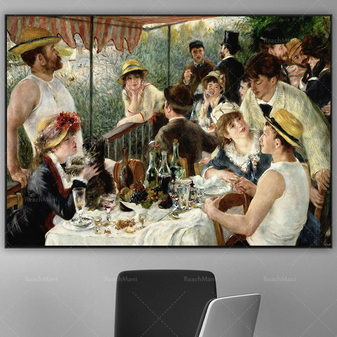 Boating Luncheon-Pierre-Auguste Renoir masterpiece classic art products, mural decoration home poster