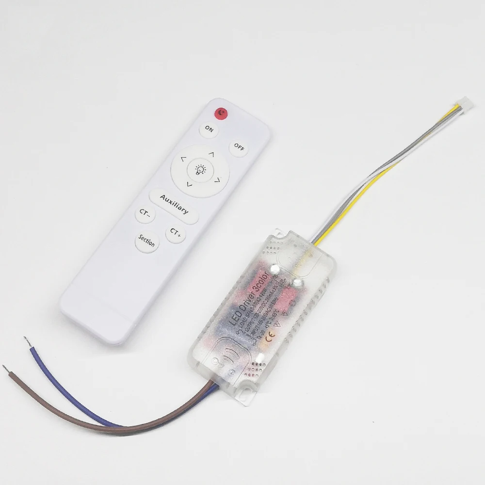 Infrared remote control LED driver 3 colors ceiling lamp transformer (40-60W)X2 input 165-265V output 120-200V 240mA