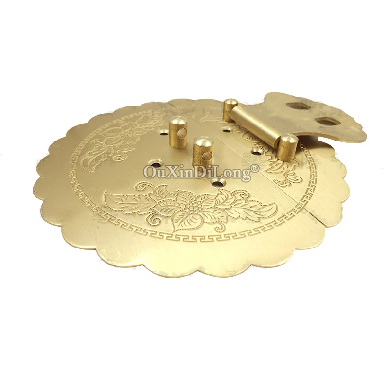 Retro 4PCS Pure Brass Antique Box Buckle Jewelry Chest Box Suitcase Buckle Clip Clasp Jewelry Gift Case Boxes Latch Clasp