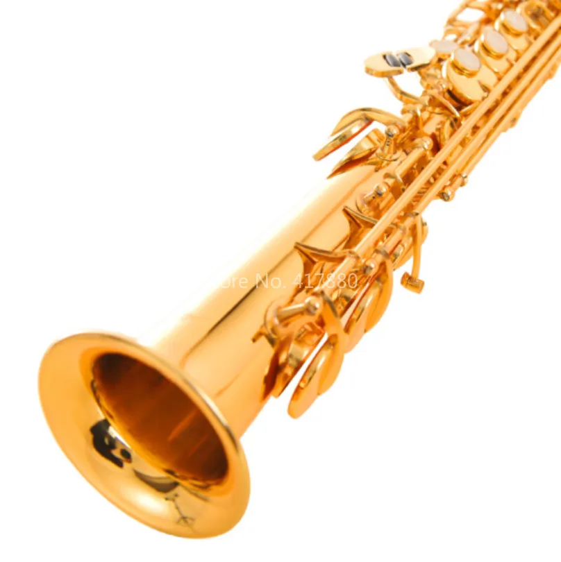 SADSN SS-E100 Bb Tune Soprano Saxophone Brass Gold Lacquer B-Flat Soprano Sax New Musical Instrument with two neck