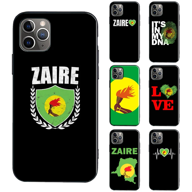 Zaire Flag TPU Case For iPhone 13 11 14 12 Pro Max mini XR X XS Max 6S 7 8 Plus SE 2020 Cover Funda