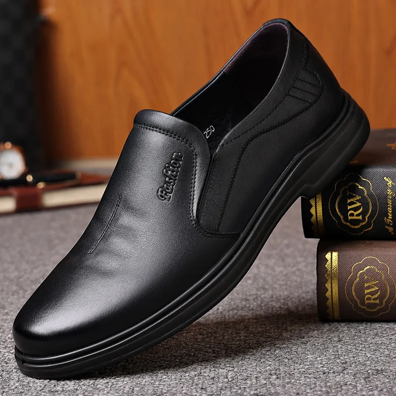 

Newly Men's Quality Genuine Leather Shoes Soft Business Casual Black Man Dress Cow Leather Shoes EUR 38-44