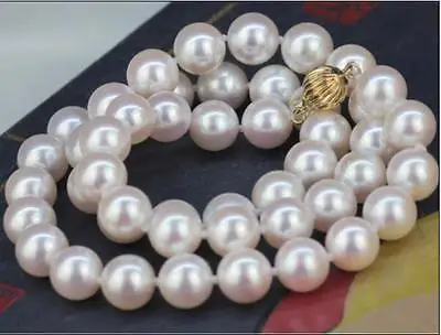 

hot Huge AAA 10-11mm elegant south sea round white pearl necklace 18inch