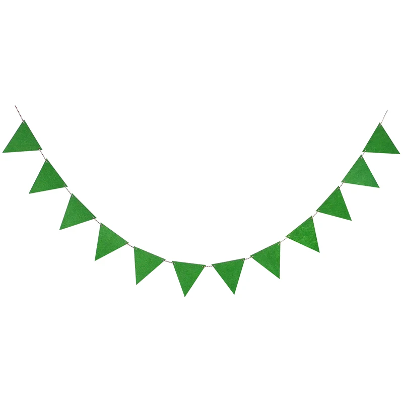 

4M 12 Flags 8M 18 Flags Green Pennants Natual Bunting Banner Flags Birthday Friends' Bee Wedding Flags Decoration Supplies