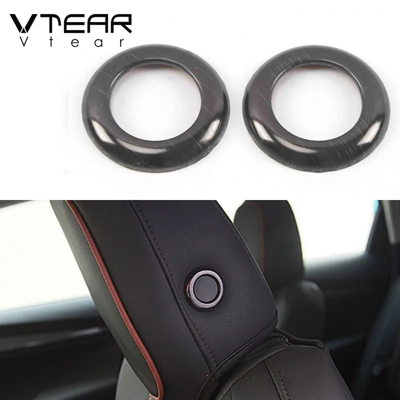 Vtear For Skoda Karoq Seat Accessories interior Headrest Adjustment knob button cover chrome car-styling trim decoration 2023