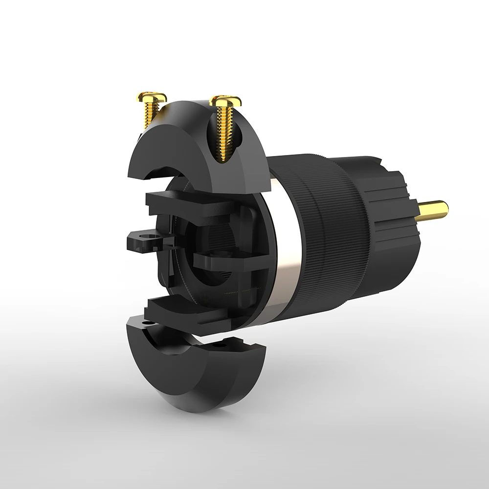 Audiocrast Vergulde Audio Grade Schuko Connector Us Ac Power Plug Vrouwelijke Stekker 24K Vergulde Audio kabel Adapter