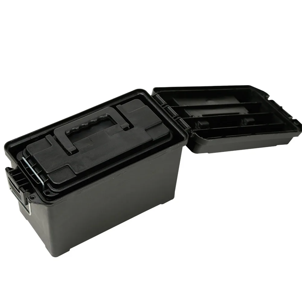 Plastic Ammo Box Style Storage Can Heavy Duty 30/50Caliber Bulk Hunting Ammo Crate Lightweight Storage Case Bullet Box