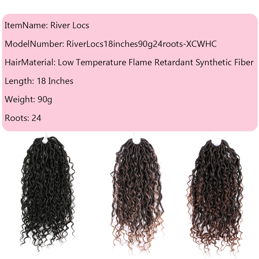 Crochet River Locs Hair 18inches For African Women  Goddess Braiding Hair Extension Passion Twist Soft Locs YunRong