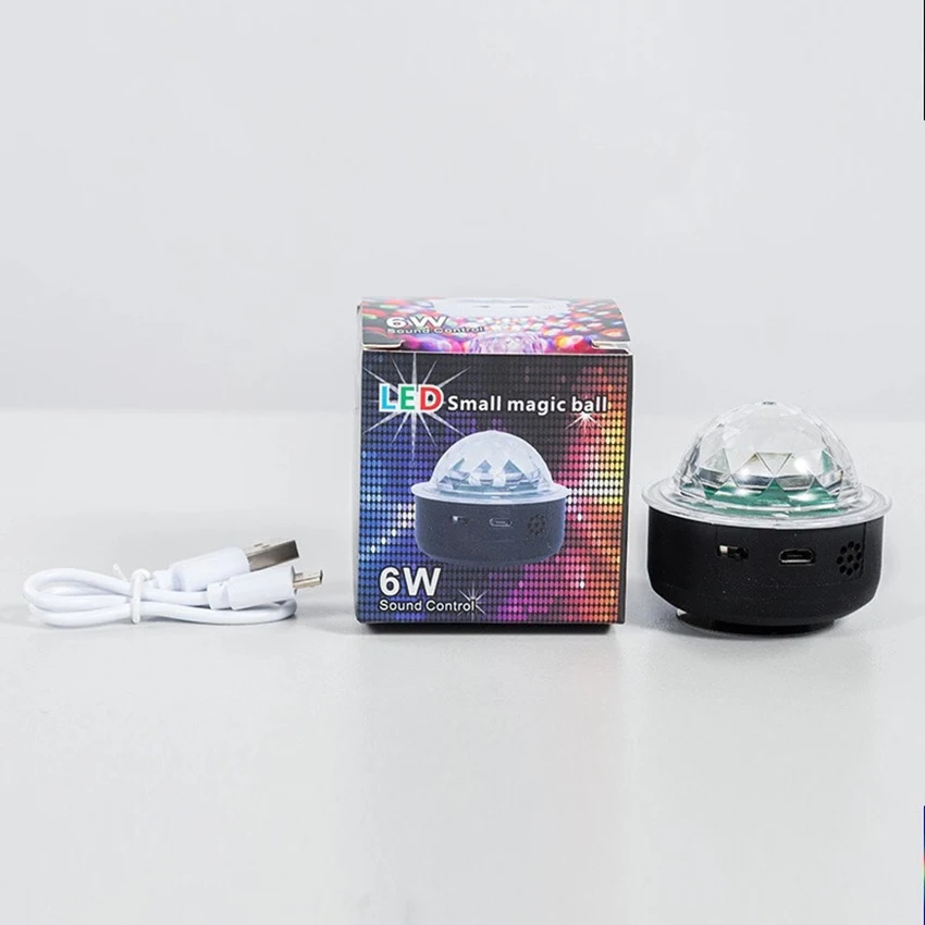 Luci a sfera da discoteca a LED per auto, luci a sfera stroboscopiche portatili, luci per feste attivate dal suono con Base magnetica, illuminazione DJ