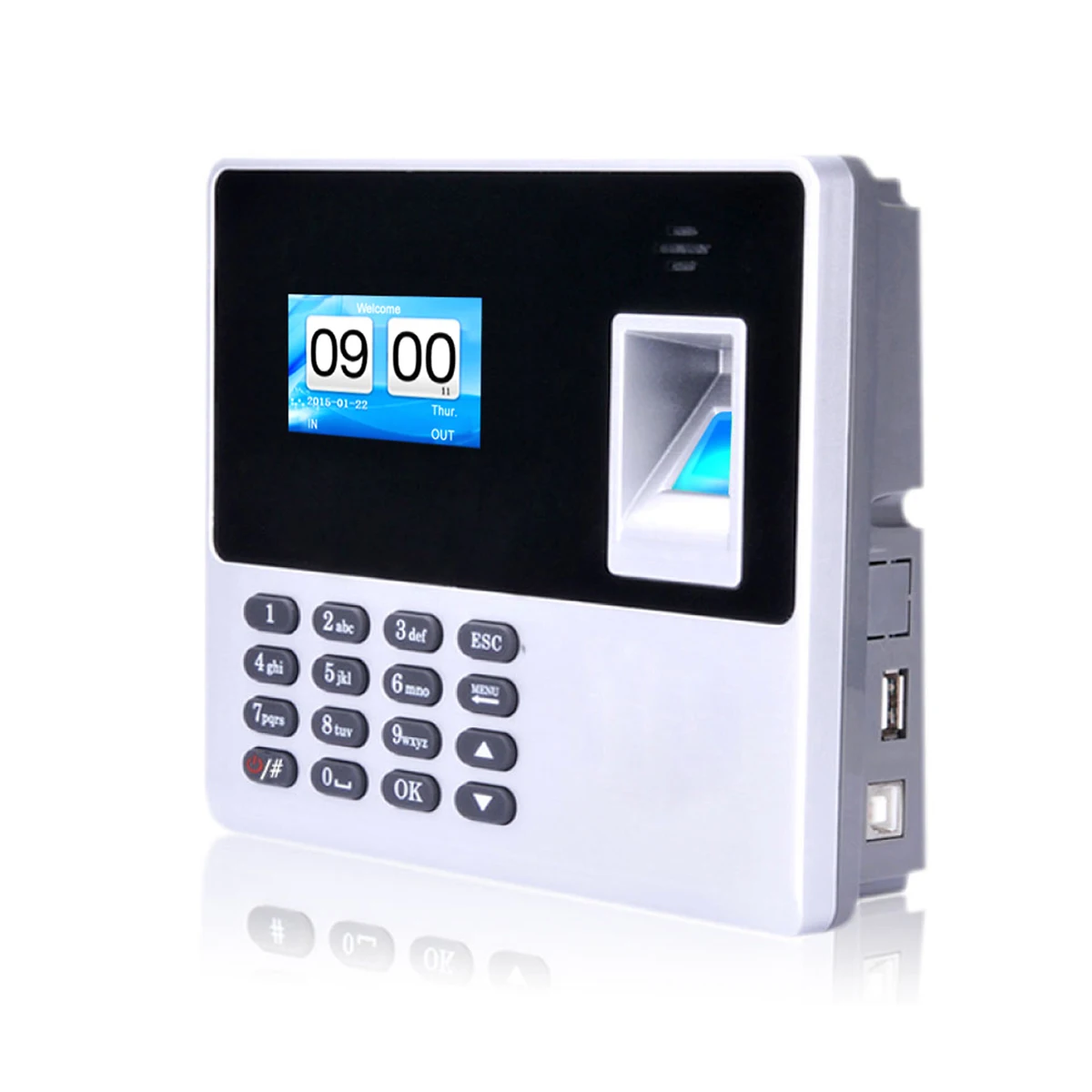 New Employee Scanning Fingerprint On the Machine to Record Working Time Cheap Attendance Machine TimeTrak Systems Wall Mountable