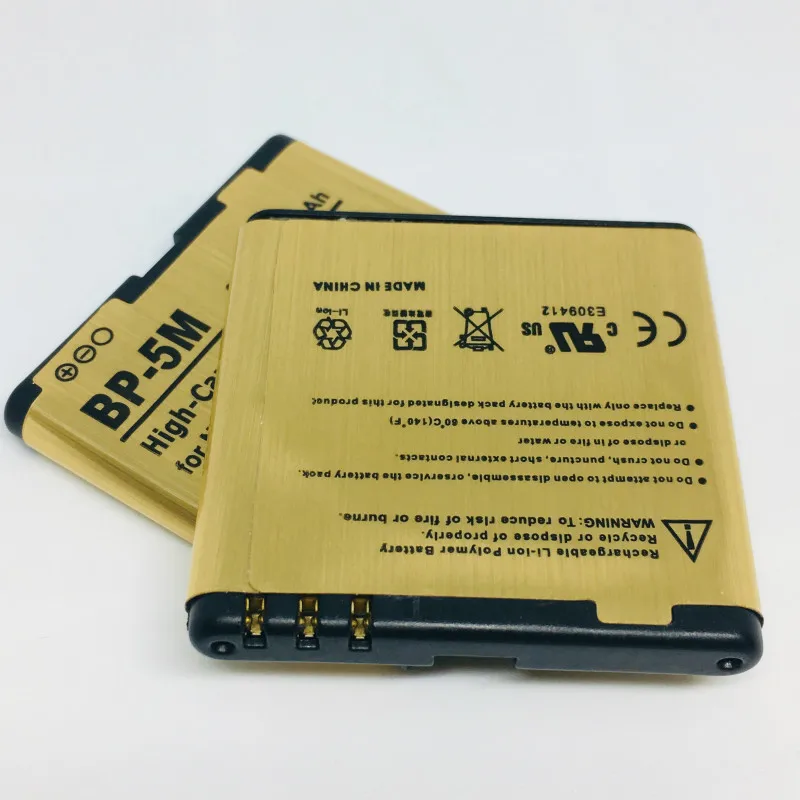 Replacement BP-5M Gold Battery For Nokia 5700 5710 5611 5610XM 6110N 6220C 8600 7390 6500S BATTERY BP5M BP 5M