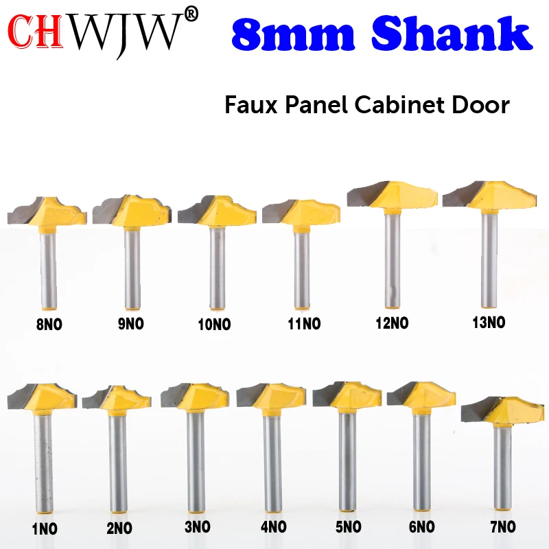 CHWJW 1pc 8mm Shank Faux Panel Cabinet Door Woodworking Door Frame Engraving Profiled Engraving Knife Imported Milling Cutter