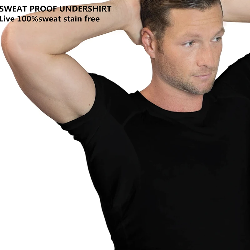 Men Modal Sweatproof Anti Against Underarm Sweat Proof Fitness Men\'s T-Shirts