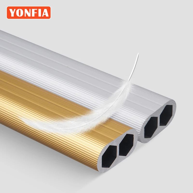 YONFIA 3677 Gold Aluminium Alloy Profile Clothes Organizer Rack Rails Wardrobe Closet Hanger Clothing Rod Rack For Clothes Pants