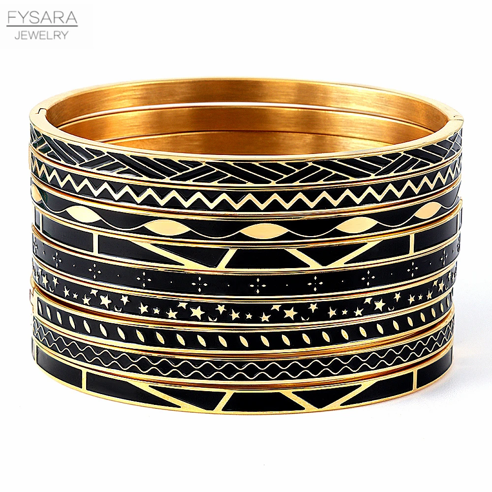 FYSARA Boho New Enamel Bracelet European Streak Geometric Bracelets & Bangles Women Fashion Charm Pulseras Braided Party Jewelry