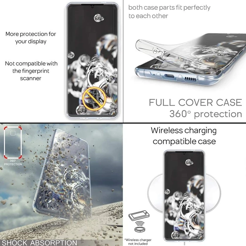360 Degree Phone Case For Xiaomi Redmi Note 12 11 11S 10 8 7 9 Pro Max 9S 8T Redmi 10 9 9A 9C 8 8A  Full Body 3IN1 Clear Cover