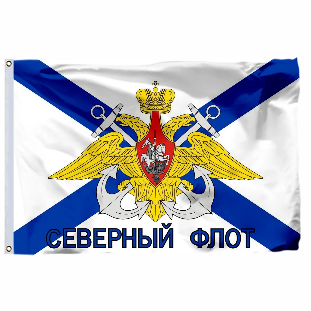 Russian Northern Fleet Flag Choice of Sizes:21X14CM/2X3ft/3X5ft/45X30CM/30X20CM Russia Naval Navy Army Banner For Victory Day