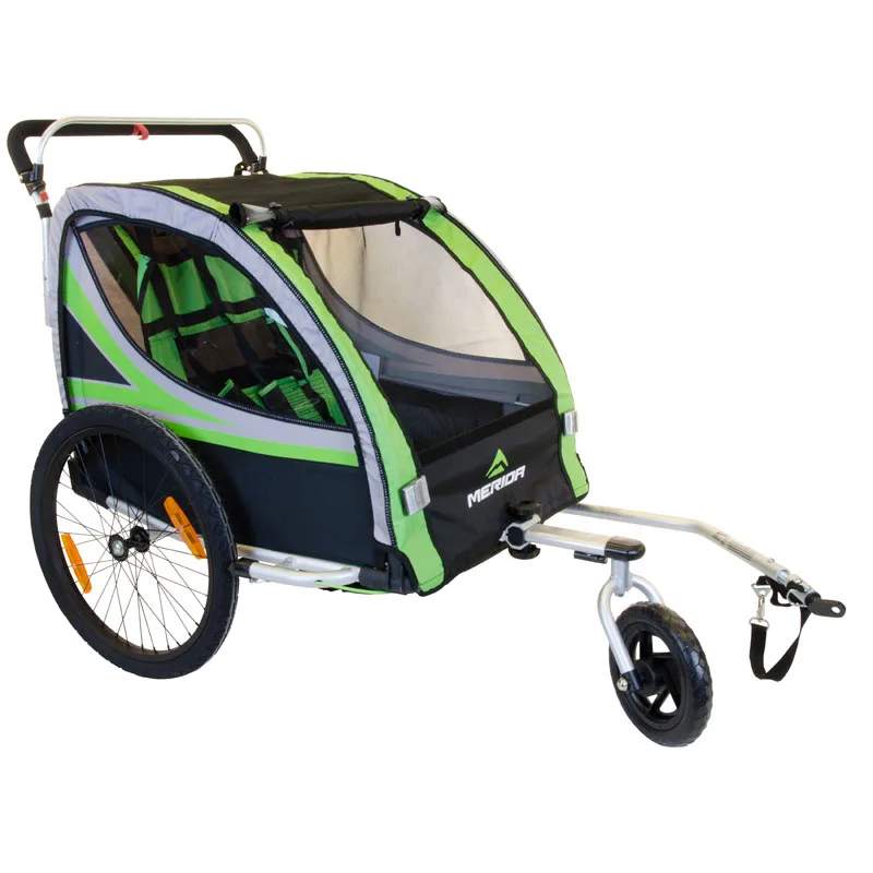 2 In 1 Bike Trailer Peuter Wandelwagen Met Dubbele Rem, Air Wiel Fiets Camper Wagon