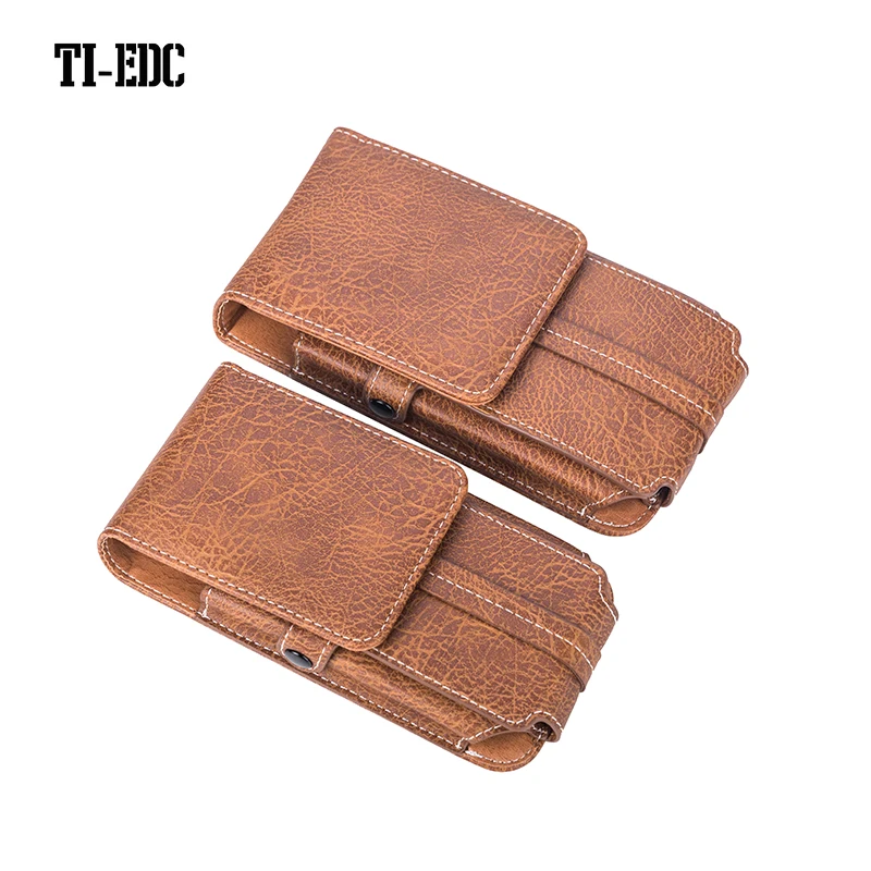 

Outdoor Leather Bag Waist Bag Mobile Phone Case Protective Cover, Hook Holster 5.5 Inches To 6.3 Inches