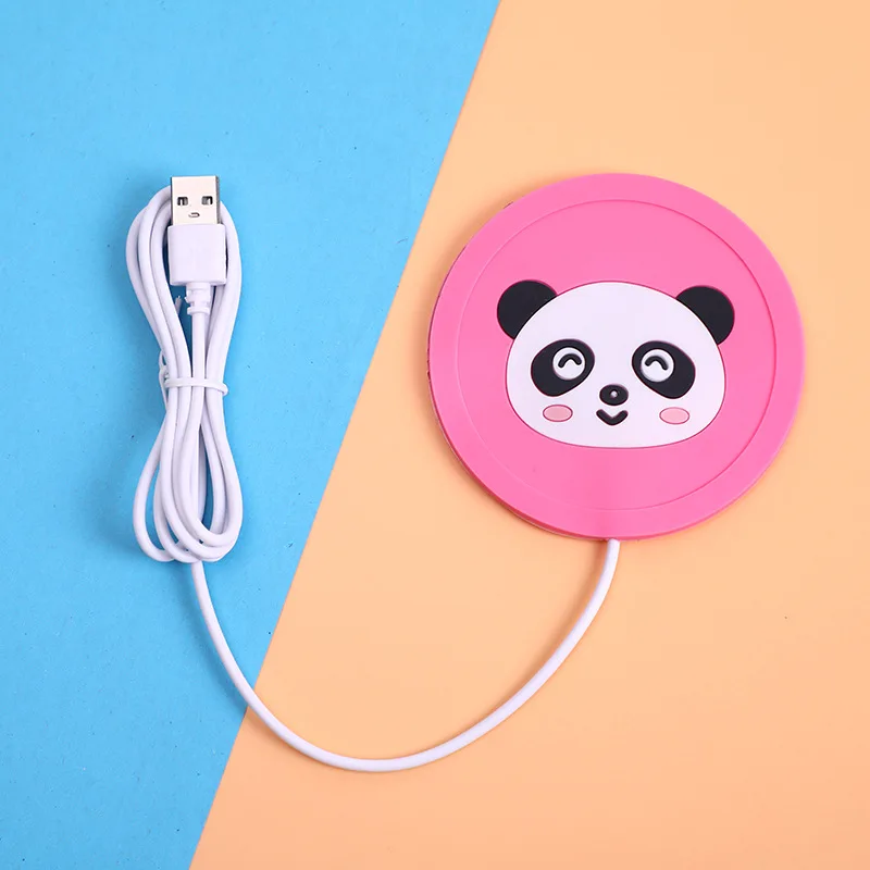 Usb copo mais quente gadget aquecedor de caneca elétrica dos desenhos animados copo de silicone-almofada de chá leite caneca de café almofada de bandeja de aquecimento conveniente presente