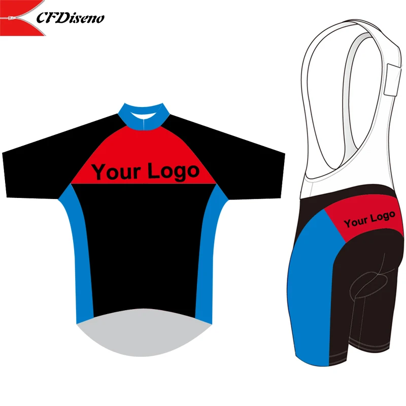 CFDiseno Custom Bicycle Uniform Summer Cycling Jersey And Bib Shorts Set Road Bicycle Jerseys MTB Uniforme Ciclismo Hombre