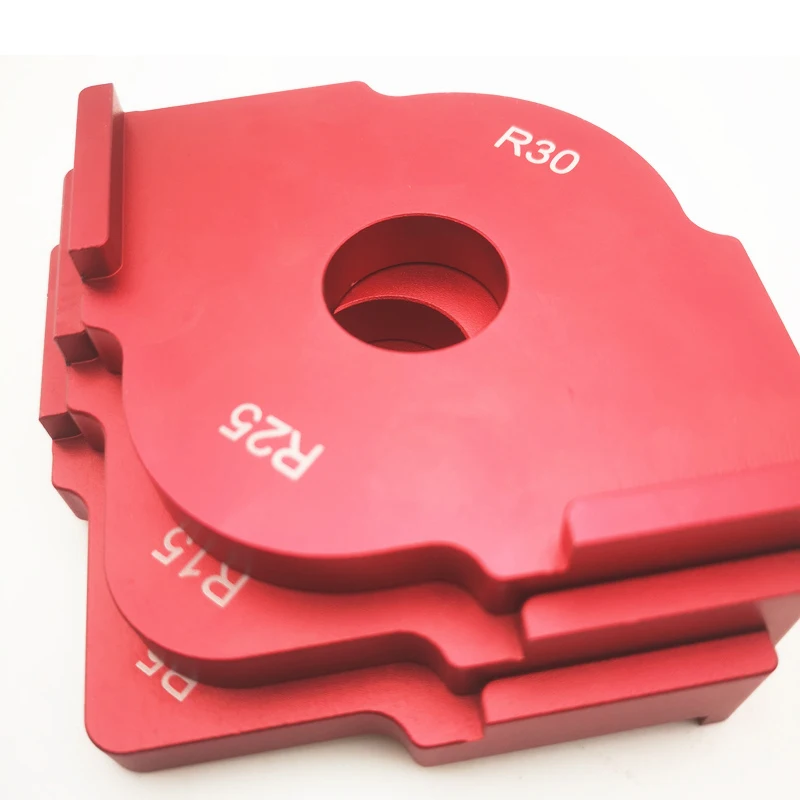 Imagem -02 - Carpintaria Aparar Raio Jig Modelos de Roteador Liga de Alumínio Cantos de Raio r5 R10 R15 R20 R25 R30 R35 R40 T10 T35 Pcs por Conjunto