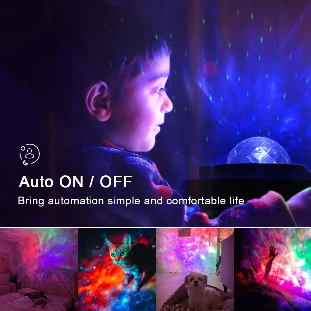 USB Star LED Night Light RGB Music Starry Water Wave Bluetooth Speaker LED Galaxy Projector Light Room Decor For Home Children's
