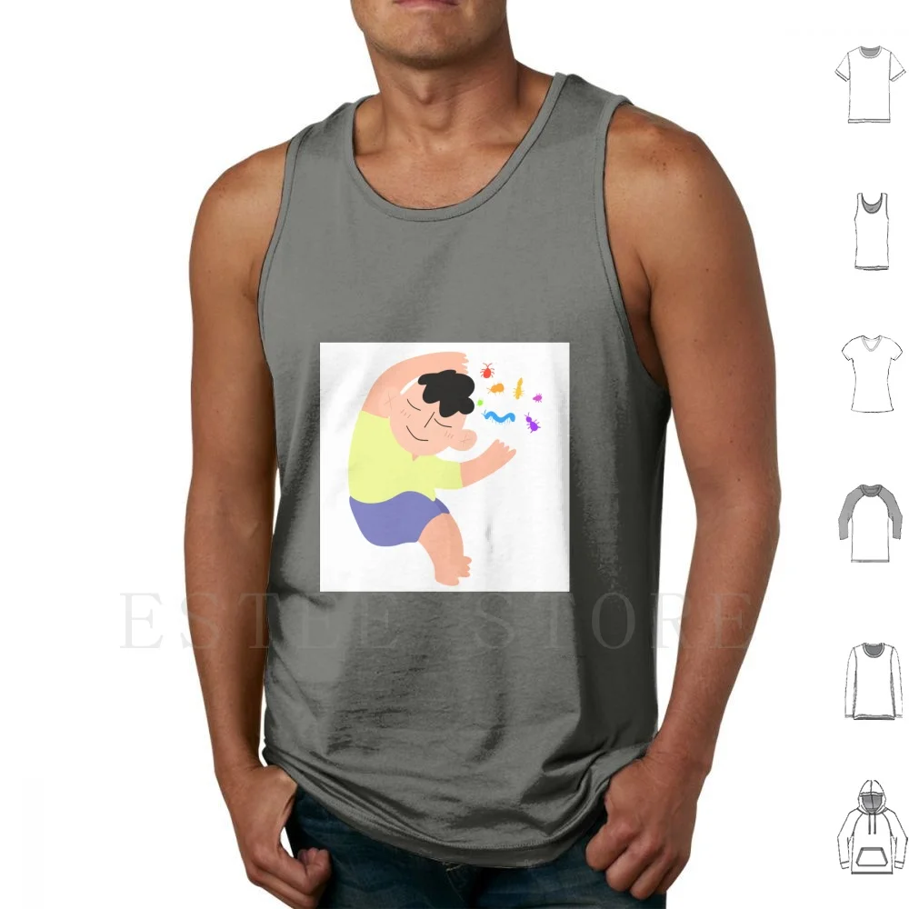 I Love Bugs Tank Tops Vest Sleeveless Bugs Love Nimals Insects Travel Laughter Fun Dinosaur