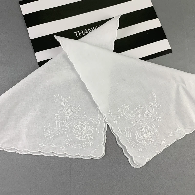 ladies handkerchief Home Textiles Guest Towel White 100% Soft Cotton Handkerchiefs Hankies Hanky For Wedding Bridal